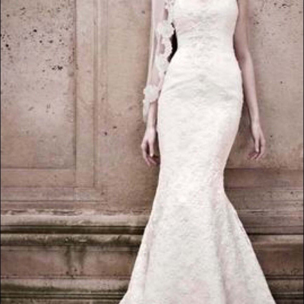 OLEG CASSINI CRL277 TRUMPET IVORY LACE WEDDING